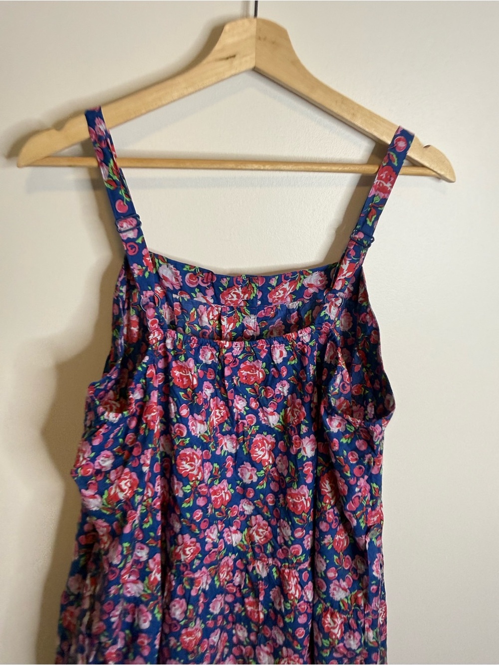 April Cornell Navy Floral Midi Dress with Pink Roses size XL - Picture 5 of 7